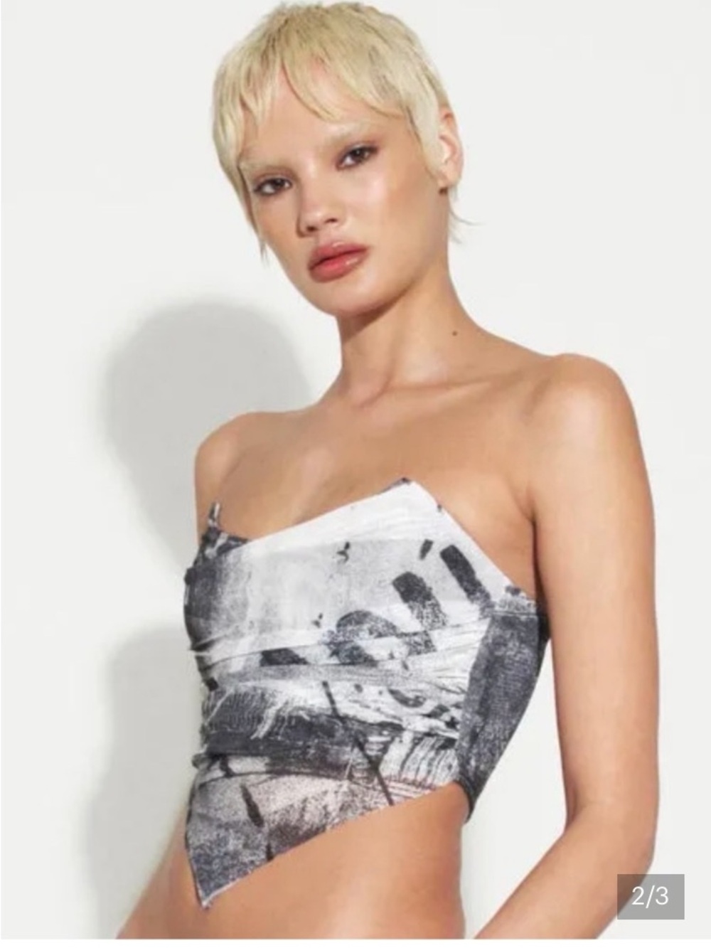 MIAOU Poppy Easy Rider Print Mesh Drape Corset S